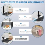 Hulladékkezelő konyhai csatorna Élelmiszerhulladék-eltávolító Aprító Rozsdamentes acél Teljesen automatikus háztartási mosogató lefolyócső Rendszer