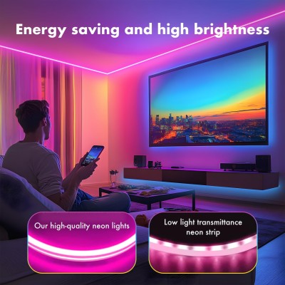 RGB flexibilis neon led szalag, 5 m – Telefonról Vezérelhető