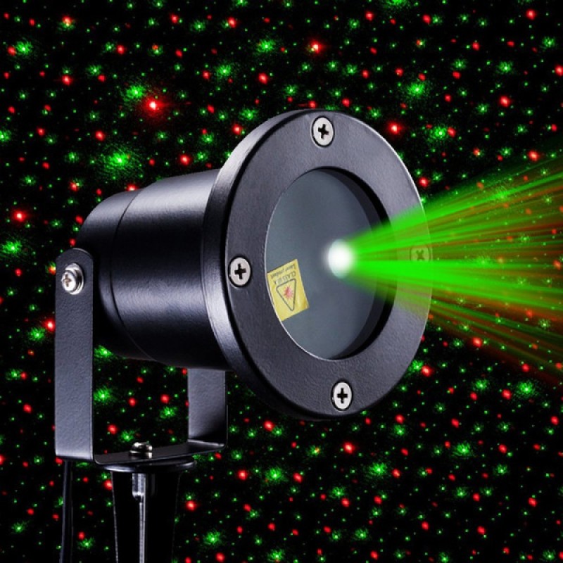 Karácsonyi LED lézer projektor színes pöttyös mintával, Kültéri Lézerlámpa