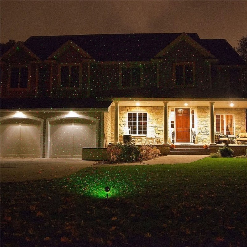 Karácsonyi LED lézer projektor színes pöttyös mintával, Kültéri Lézerlámpa