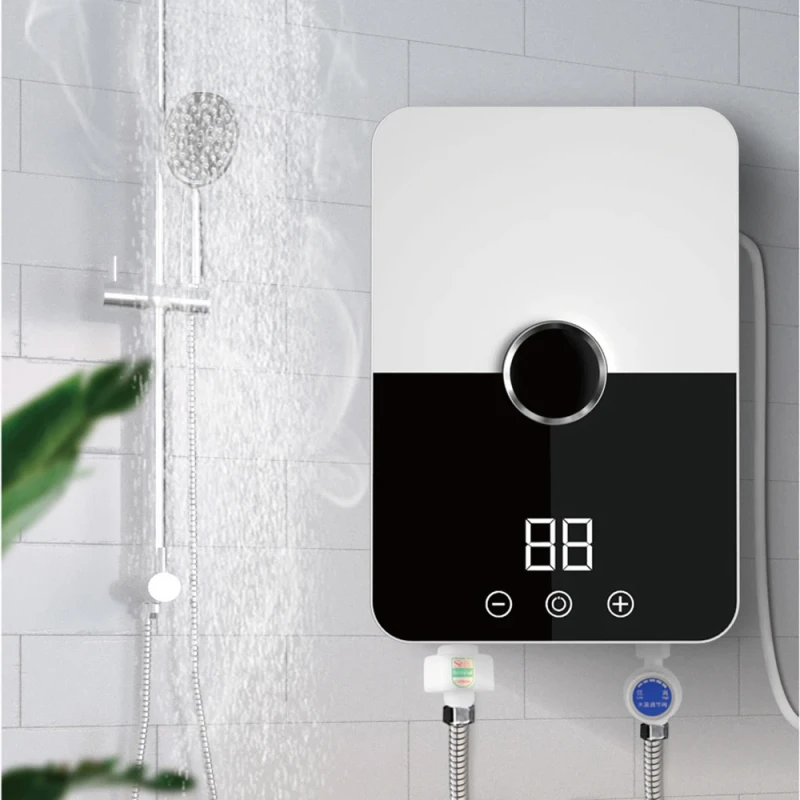 Átfolyós vízmelegítő zuhany 5500w, a legújabb 6500w 220v termosztát átfolyó melegítő fürdőszobai melegítő RYK-001