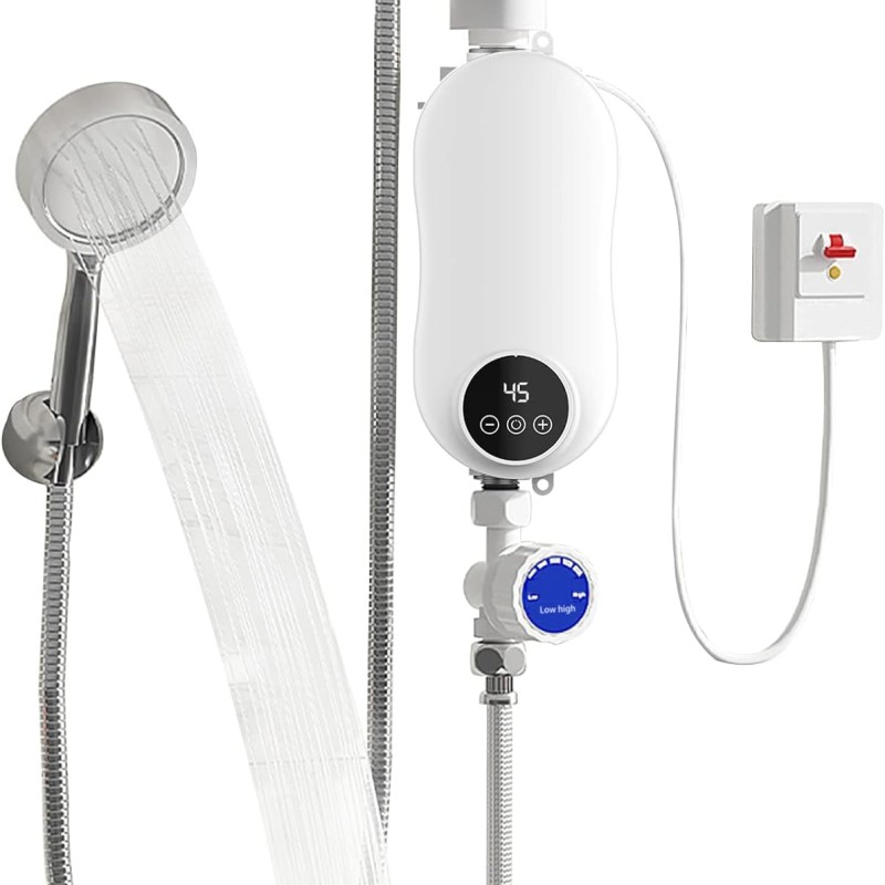 Átfolyós vízmelegítő zuhany 3500w, a legújabb 220v termosztát átfolyó melegítő fürdőszobai melegítő RYK-007