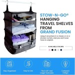 STOW-N-GO poggyászrendszerező bőrönd, hordozható függő polcok utazáshoz