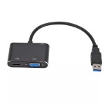 USB – HDMI-VGA átalakító adapter, audió kimenettel