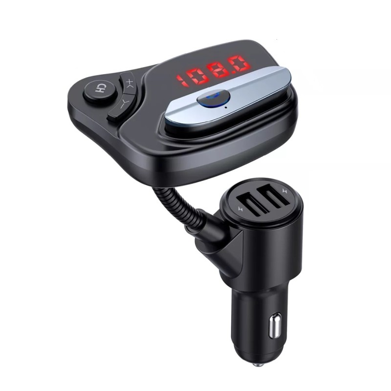 V13 Bluetooth FM transzmitter headsettel – autós kihangosító, zenelejátszó, 2 db USB