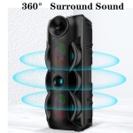 Hordozható hangszóró MP3, USB/TF, Bluetooth, FM rádió, Aux, LED kijelző, mikrofon, távirányító, LED hangszóró – ZQS8202A