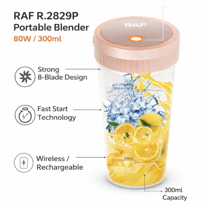 Hordozható Turmixgép – 80W / 300 ml - RAF R.2829P