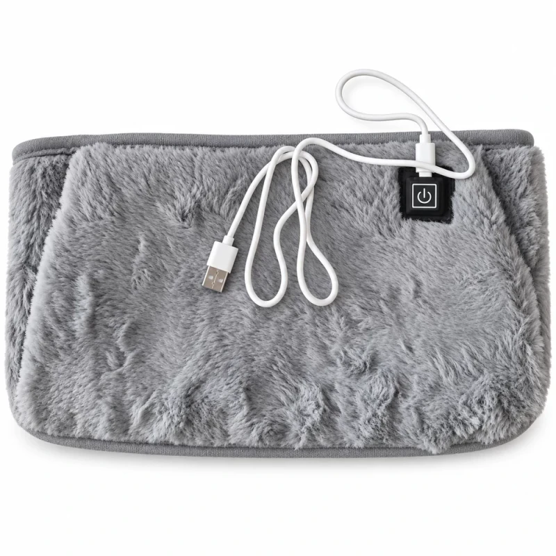 USB-s elektromos derék- és kézmelegítő, 3 hőfokozattal, 60 × 16 cm – szürke