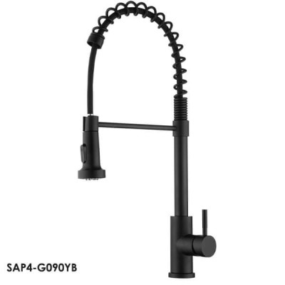 Fekete rugós konyhai csaptelep - Zegor SAP4-G090YB