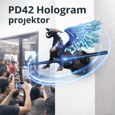 PD42 3D hologram projektor – reklám kijelző ventilátor, falra szerelhető, HD LED
